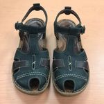 Josef Seibel Leather Peep Toe Sandals Gray Size 10 Photo 0