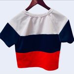 Red Fox Striped Crop Top Shirt Red White Blue French Patriotic M Photo 4