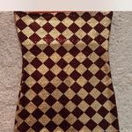 Handmade gold and red leather/sequin tube top Size M Photo 1