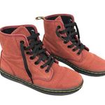 Dr. Martens Shoreditch Maroon Red Canvas Eye Lace-Up Boots Sz 6 Photo 0