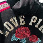 PINK - Victoria's Secret Victoria Secret LOVE PINK Sequin Floral Long Sleeve Hooded Jacket Size XS Photo 7