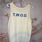Gildan  White Tank Top with Blue Print Keep Calm and Keep it Taylor Photo 1