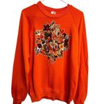 Jerzees Vintage Handmade Fall Halloween Leaves Orange Grandma Sweater Size XL Photo 0