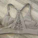 Athleta  Sports Bra Racerback Gray Logo Criss Cross Back XL Workout Wear Photo 0