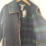 Soft Surroundings  Reversible Coat Size Small Plaid Leopard Black Wool Blend NWT Photo 10