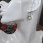 Boutique Silver Chain Necklace Poodle Dog Rhinestone Pendant Paw Print Earrings Set Photo 9