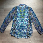 Hale Bob  Embellished V-neck Long Sleeves Colorful Boho Tunic Size S Photo 0