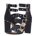 Sam Edelman York Black Studded Gladiator Sandals Block Heel Strappy Photo 4