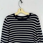 Theory  Rymalia Sweater Shirt Dress Tunic Top Striped Medium Blue Whte Photo 1