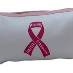 Boutique New White Breast Cancer Awareness Pencil Case Cosmetic Beauty Bag Keychain Pouch Photo 1