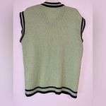 Vintage Pastel Green Cable Knit Sweater Vest Unisex Size L Photo 2