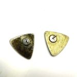 Red green and brown triangle post earrings Photo 4