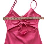 Roxy  Women's Wavey Baby Dress Stretchy Ribbed Cutout Ruched Tank Pink X-Small XS Photo 13
