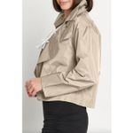 Planet by Lauren G The Triple Collar Open Front Jacket Size O/S Nylon Lagenlook Brown Photo 3