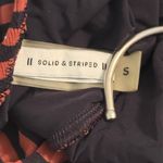 Solid & Striped  Alison One Piece Short Sleeve Swimsuit in Orange & Black Stripe Photo 5