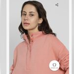 American Eagle New with tags CROPPED HENLEY FLEECE SWEATSHIRT Photo 2