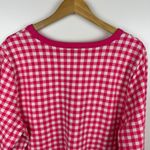 Talbots  Pink Gingham Print Sweatshirt Sz 2X Pullover‎ Long Sleeve Preppy Plus Photo 4
