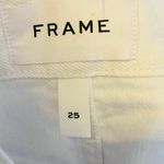 frame denim NEW FRAME Le Hollywood High Waist Ripped Crop Straight Leg Jeans Blanc Rips 25 Photo 10