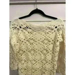 Handmade Cream Chunky Knit Crochet Sweater Tunic Photo 1