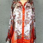 ZARA Multicolor long sleeve Paisley button-down shirt sz L Photo 2