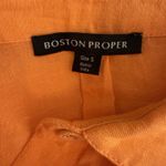 Boston Proper  Linen Sleeveless Button Front Shirt Womens Size Small Orange‎ Photo 3
