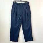 Scotch & Soda ‎ Pinstripe Pleated Boyfriend Pants Size 27 Navy Blue Photo 3