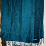 Teal Paisley Scarf 100% Pashmina Fringe Luxury Wrap Photo 0