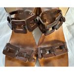 Vintage Stephane Kelian Brown Leather And Wood Platform Wedge Sandals Sz 9.5 Photo 15