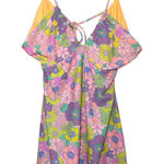 Show Me Your Mumu  Floral Print Mini Dress Orange Yellow Purple Pink Strappy Back Photo 0