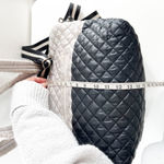 Oliver Thomas Kitchen Sink Colorblock Tote Quilted Bag Purse Gray Black Photo 7