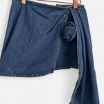 Gianni Bini Rein Rosette Dark Wash Denim Micro Mini Skirt Y2K Piece (Sz 26) Photo 1