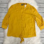 New York & Co. mustard yellow front tie blouse Size XS Photo 0