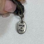 Black Braided Leather Lariat Western Necklace Silver Accents Vintage Italian Photo 5