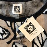 Anne Klein Womens Sweater Graphic Leaf Print Cotton Blend Beige 1X Photo 5