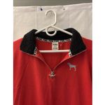 Pink Coconut Boutique Pink Victoria Secret Pullover‎ Womens Med Red 1/4 Zip Sweater Sweatshirt Dog Y2K Photo 2