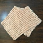 Black Rivet  light pink rabbit fur poncho Photo 4