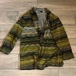 Rafaella Artistic Green and Yellow Cardigan Sweater Photo 0