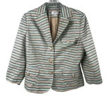 Ann Taylor Loft Women's Striped Blazer Size 10 Multicolor Long Sleeve Jacket Photo 1