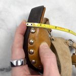 Jimmy Choo Chunky Platform Block Heel Studded O Ring Suede Leather Sandal Heels Photo 11