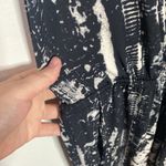 Peyton Jensen Ludlow surplice knit jumsuit in black and off white tie dye size S Photo 10