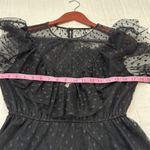 Milly  Black dot Tulle Ruffled Tiered Sundress with Bishop Sleeves sz -4 Photo 7
