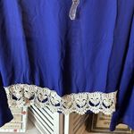YA Los Angeles NWT  Blouse With Lace Blue and White Silk Blend Photo 1