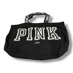 Victoria's Secret PINK  Black White Canvas‎ Tote Bag School Books Work Laptop Photo 2
