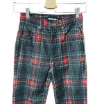 Pam & Gela Tartan Plaid Slim Crop Pant Red Multi Size 25 Photo 3