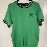 Source Unknown Vintage,‎ Green and Black Knit Short Sleeve Top, Size Medium Photo 0