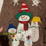 Vintage Collared Snowman Sweater Vest Size XL Whimsical Holiday 90’s Grandmacore Brown Photo 1