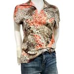 Mardi Modes New York ILGWU Vintage Floral Wide Collar Cap Sleeve Blouse USA Brown Size M Photo 1
