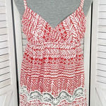 Banana Republic  Printed Lace Trim Babydoll Tank Top Red XS Photo 0