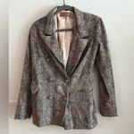 BLANK NYC Women’s Size M Blazer Snakeskin Print Double Breasted Photo 2