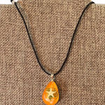 Starfish Orange Acrylic Satin Cord Necklace NEW Photo 0